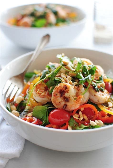 Step 2 cook noodles in a large saucepan according to package directions. Thai Shrimp Salad | Bev Cooks