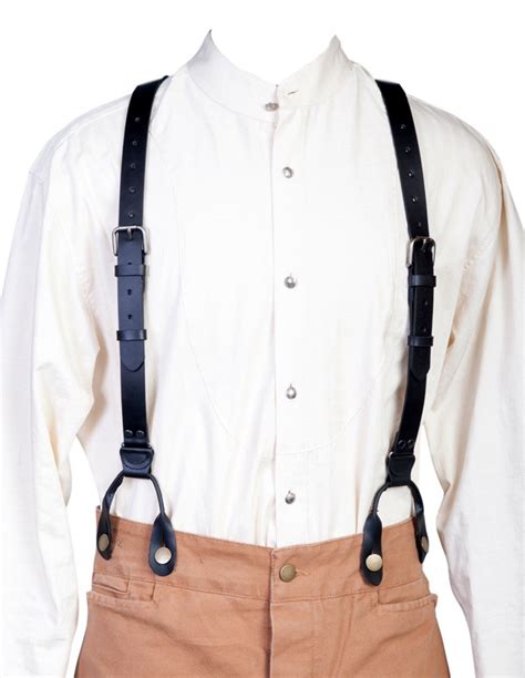 Scully Western Mens Suspenders Leather Y Back Attachment