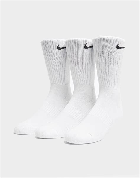 White Nike Everyday Cushioned Training Crew Socks 3 Pairs Jd Sports