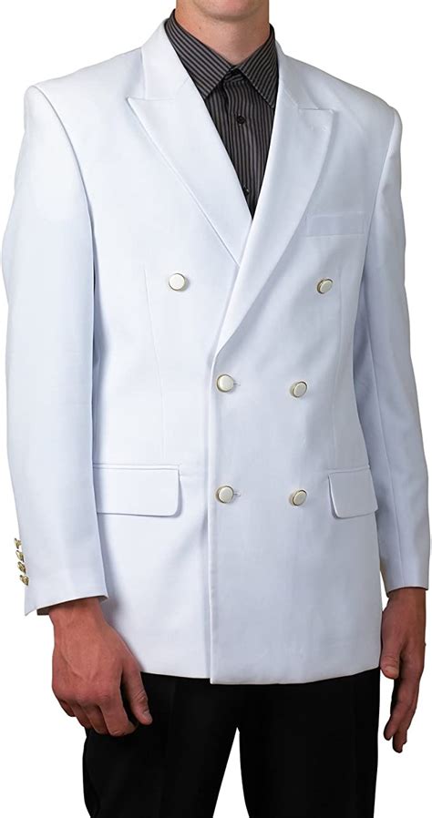 New Mens White Double Breasted Dinner Blazer Suit Jacket40 Long At