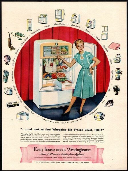 1947 Westinghouse Refrigerator Housewife Kitchen Appliances