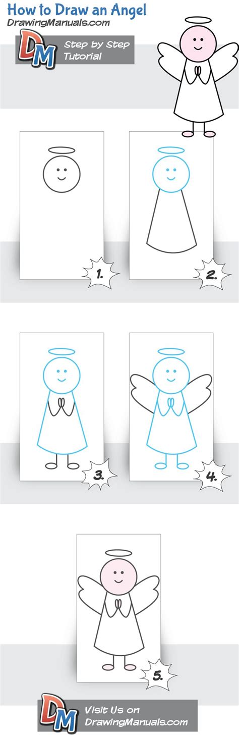 How To Draw An Angel For Children Easy Drawings Drawing For Kids