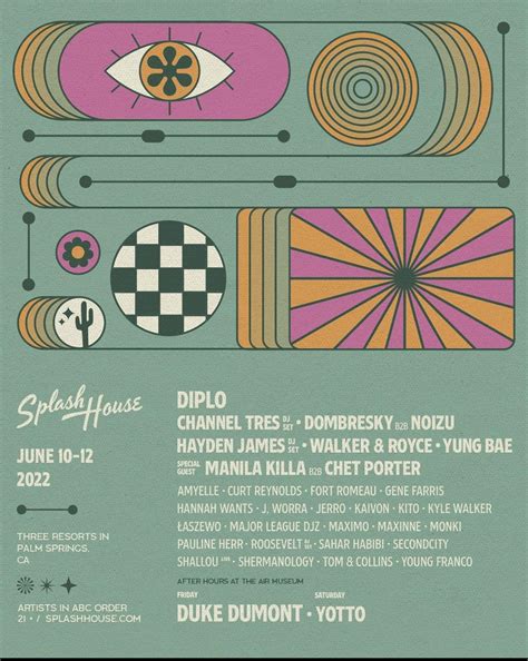 June lineup - Splash House in Palm Springs, CA : r/festivals