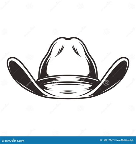 Cowboy Hat Front View Template Stock Vector Illustration Of Vector