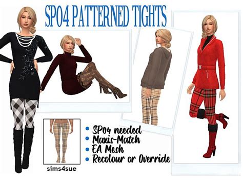 Sp04 Patterned Tights At Sims4sue Sims 4 Updates