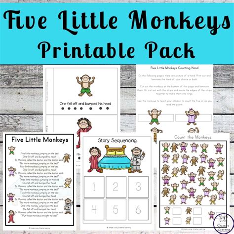 Five Little Monkeys Jumping On The Bed Coloring Pages