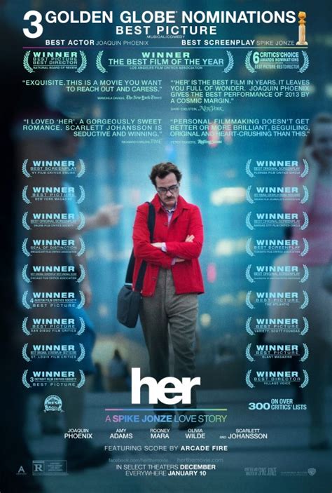 With her, jonze also proves himself to be a very acute observer of the hypersensitive generation that was raised on the computer. Her Movie Poster (#2 of 6) - IMP Awards