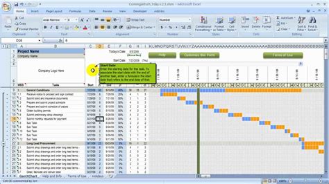 Project Planning Template Excel Gantt Chart Sample