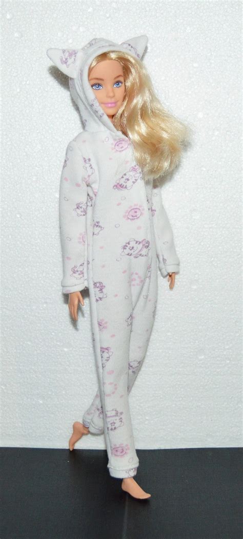 Barbie Pj Nightwear Doll White Pajamas Barbie Pajamas Etsy