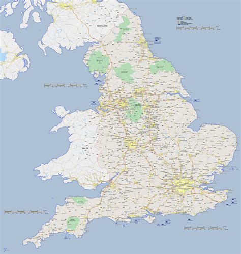Large Detailed Road Map Of United Kingdom With Cities