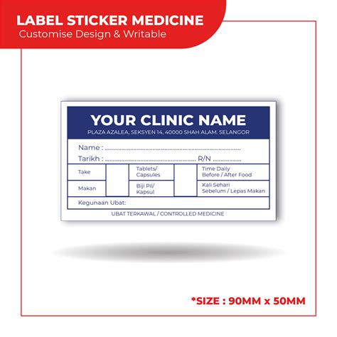 Label Sticker Medicine Writeable