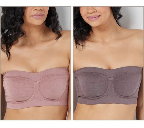Qvc Q2 Breezies Set Of 2 Strapless Underwire Bandeau Bras Tvshoppingqueens