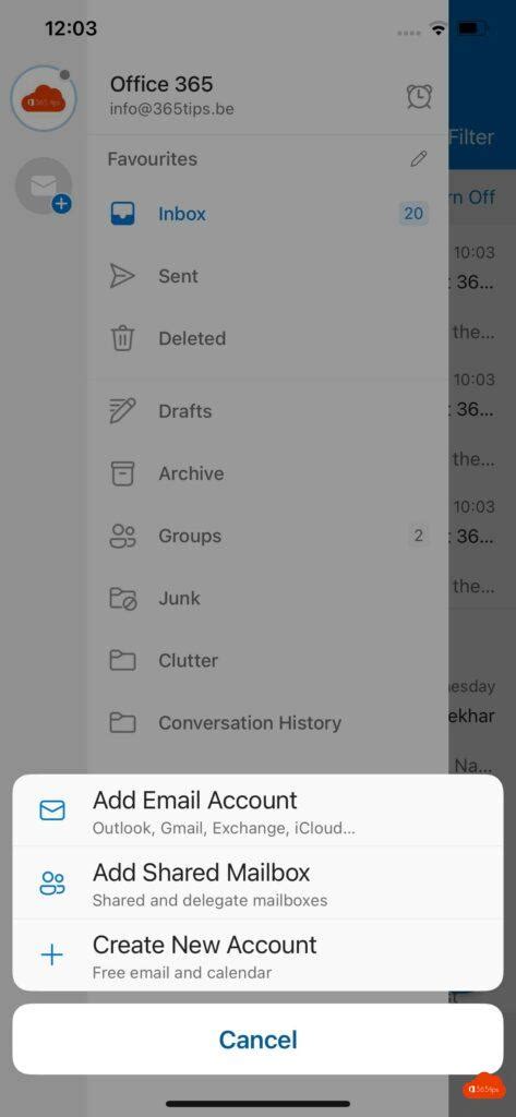 How To Add A Office 365 Shared Mailbox In Outlook For Ios