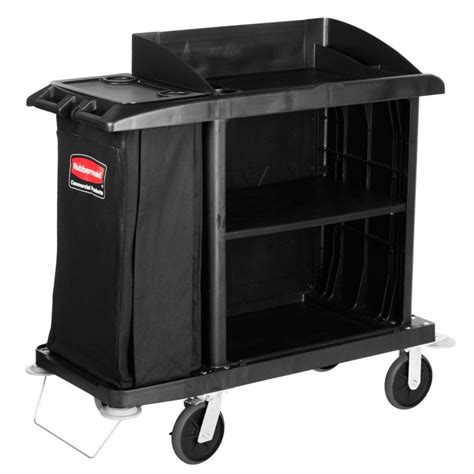 Rubbermaid Commercial Products Compact Housekeeping Cart Rcp6190bla