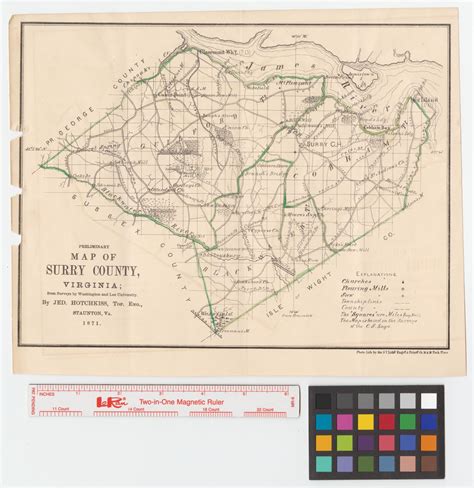 Preliminary Map Of Surry County Virginia From Surveys By Washington