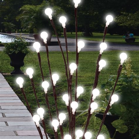 2 X 60cm Garden Led Twig Lights Solar Tree Lights Decor