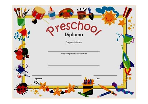 10 Free Preschool Diploma Certificate Templates Regarding Free Prin In