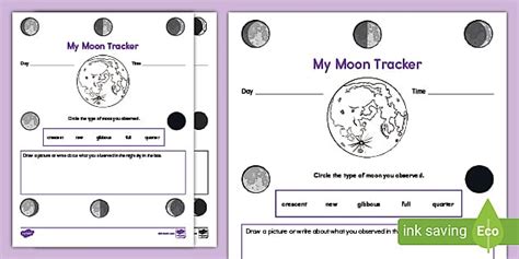 Printable Moon Phase Tracker Activity Moon Phase Twinkl