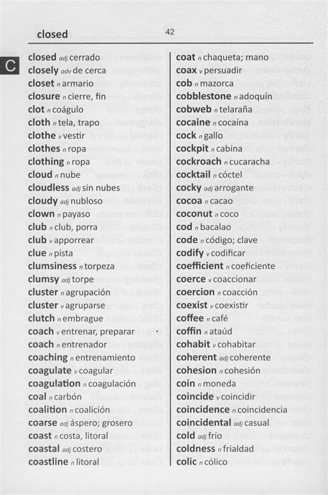 English Spanish Word To Word Dictionary Basic Esl