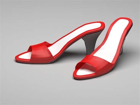 Red High Heel Slippers Free 3d Model Max Open3dmodel