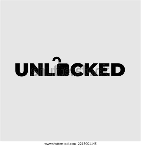 Unlocked Logo Writing Padlock Icon Stock Vector Royalty Free