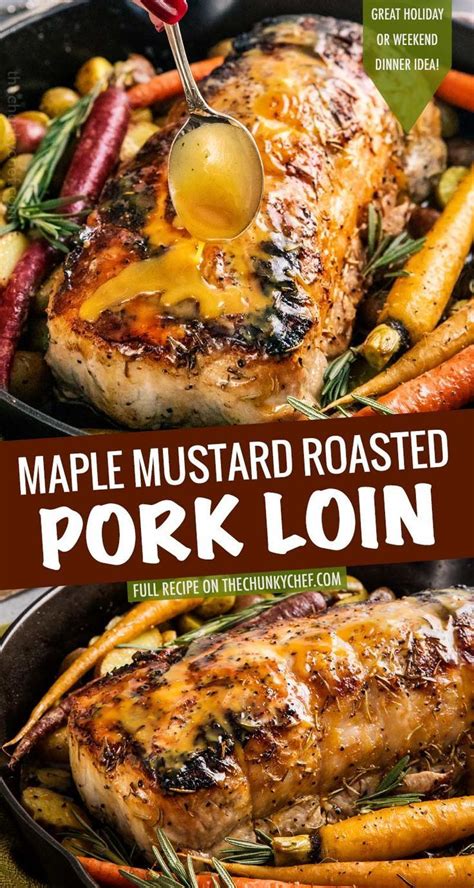 Can anybody suggest any good recipes for a pork loin. This Maple Mustard Roasted Pork Loin is SO moist and ...