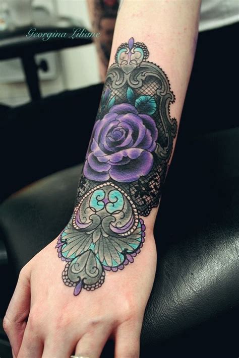 19 Awesome Lace Tattoo Designs Images And Pictures