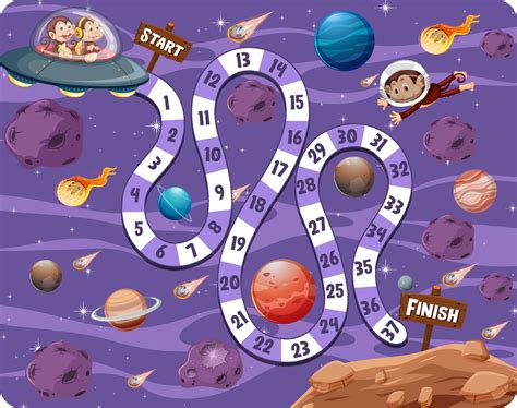 Path Board Game In Galaxy Theme 3188556 Vector Art At Vecteezy