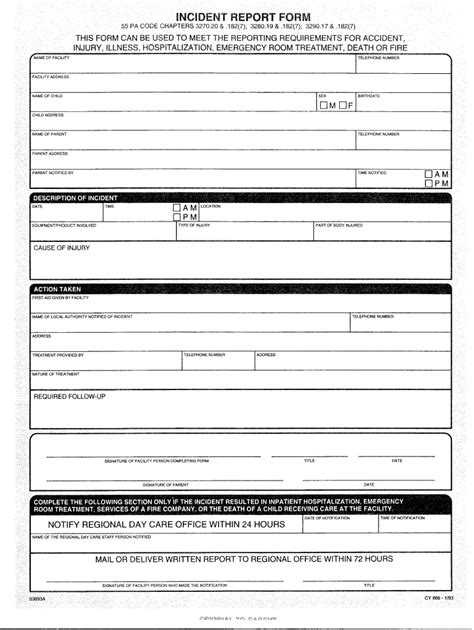 Incident Report Template 55 Pa Code 2020 Fill And Sign