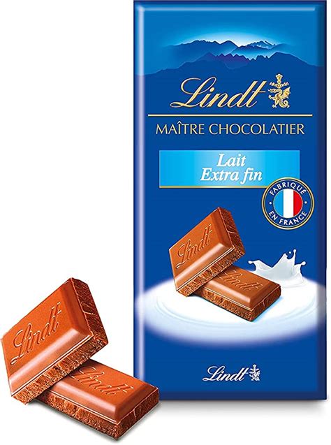 Lindt Tablette Lait Extra Fin MAITRE CHOCOLATIER Chocolat Au Lait G Amazon Fr Epicerie