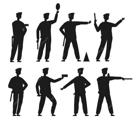 Premium Vector Traffic Police Road Security Traffic Vector Silhouettes