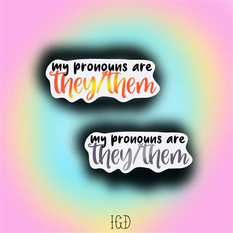Pronouns Sticker Waterproof Pride Pronoun Vinyl Stickers Etsy