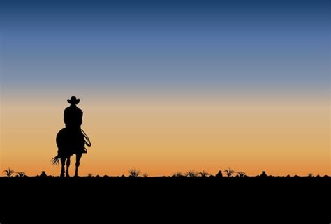 Cowboy Sunset Clip Art