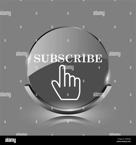 Subscribe Icon Shiny Glossy Internet Button On Grey Background Stock