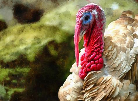 Red Beak Old White Turkey Head Live Turkey Holiday Thanksgiving
