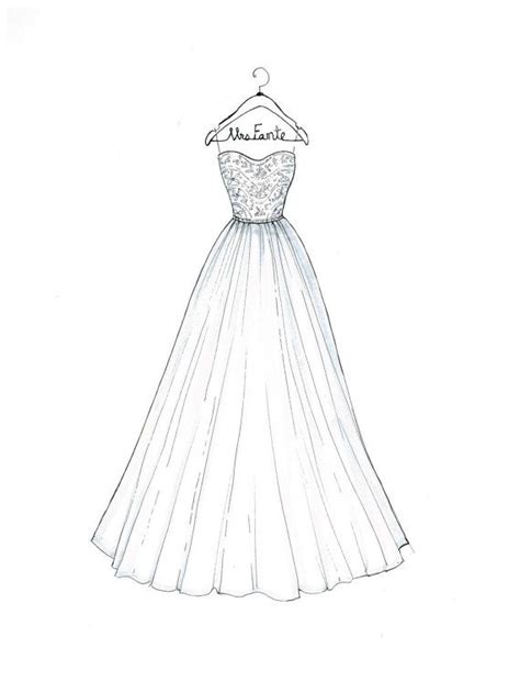 Custom Wedding Dress Sketch By Drawthedress On Etsy Trendy Lace Dresses