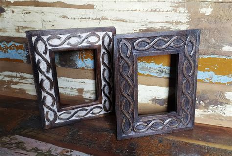 Wood Picture Photo Frame Hand Made Carved Unique Design Old Etsy Uk