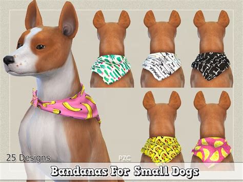Pinkzombiecupcakes Bandanas For Small Dogsthe Sims4 Cats And Dogs Ep