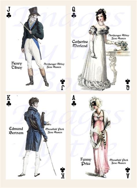 Jane Austens Characters Playing Card Printables Postcard