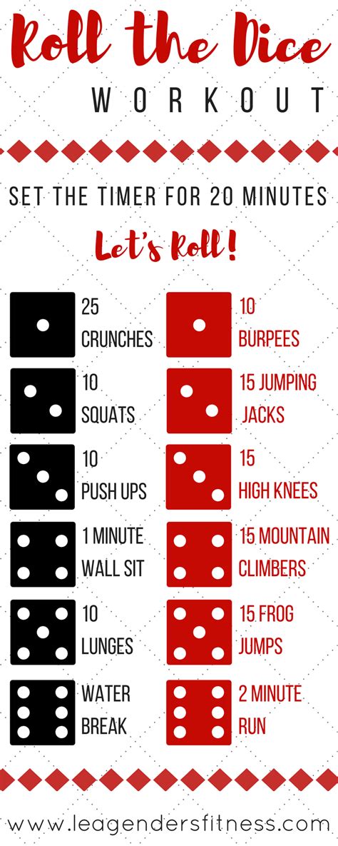 Find out more about our blackjack games here. ROLL THE DICE WORKOUT AND GIVEAWAY — Lea Genders Fitness