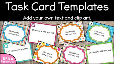 Editable Task Card Templates Bkb Resources Task Cards Free Task