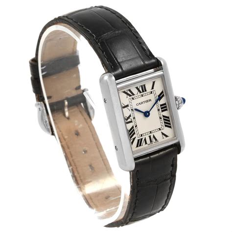 Izito.com has been visited by 100k+ users in the past month Cartier Tank Louis 18k White Gold Black Strap Ladies Watch W1541056 | SwissWatchExpo