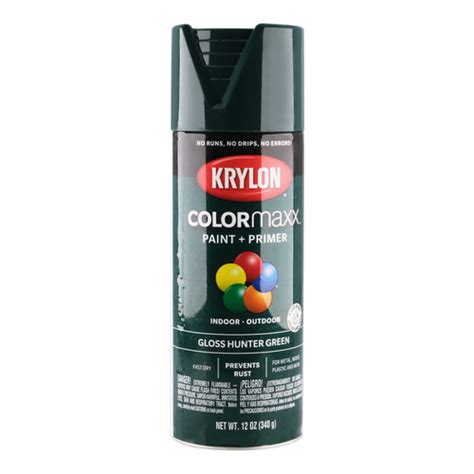 Krylon K05523007 Colormaxx Spray Paint Gloss Hunter Green 12 Oz