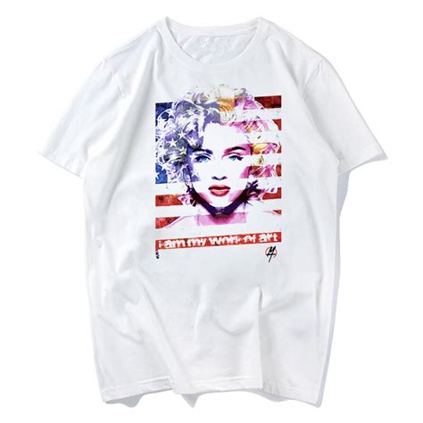 Madonna T Shirt Men Summer Print T Shirt Boy And Men Short Sleeve With White Color Fashion
