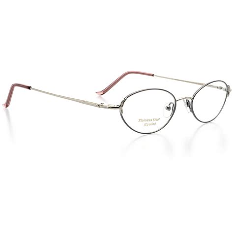 optical eyewear oval shape metal full rim frame prescription eyeglasses rx shiny blue