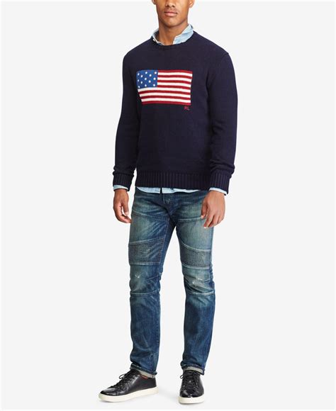 Polo Ralph Lauren Cotton The Iconic Flag Sweater In Navy Blue For Men Save 66 Lyst