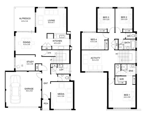 Awesome double staircase house plans two story 6000 square foot five bedroom multi car garage cool dream. free house floor plans 300 view floorplans | Double storey ...