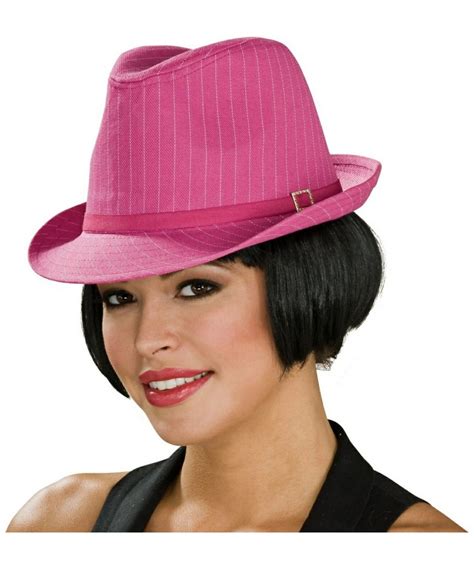 Pink Pinstripe Fedora Hat Adult Hat At Wonder Costumes
