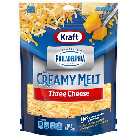Kraft Three Cheese Blend Shredded Cheese With A Touch Of Philadelphia