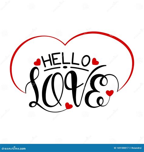 Hello Love Text Vector Card Design For Valentine S Day Love Quotes